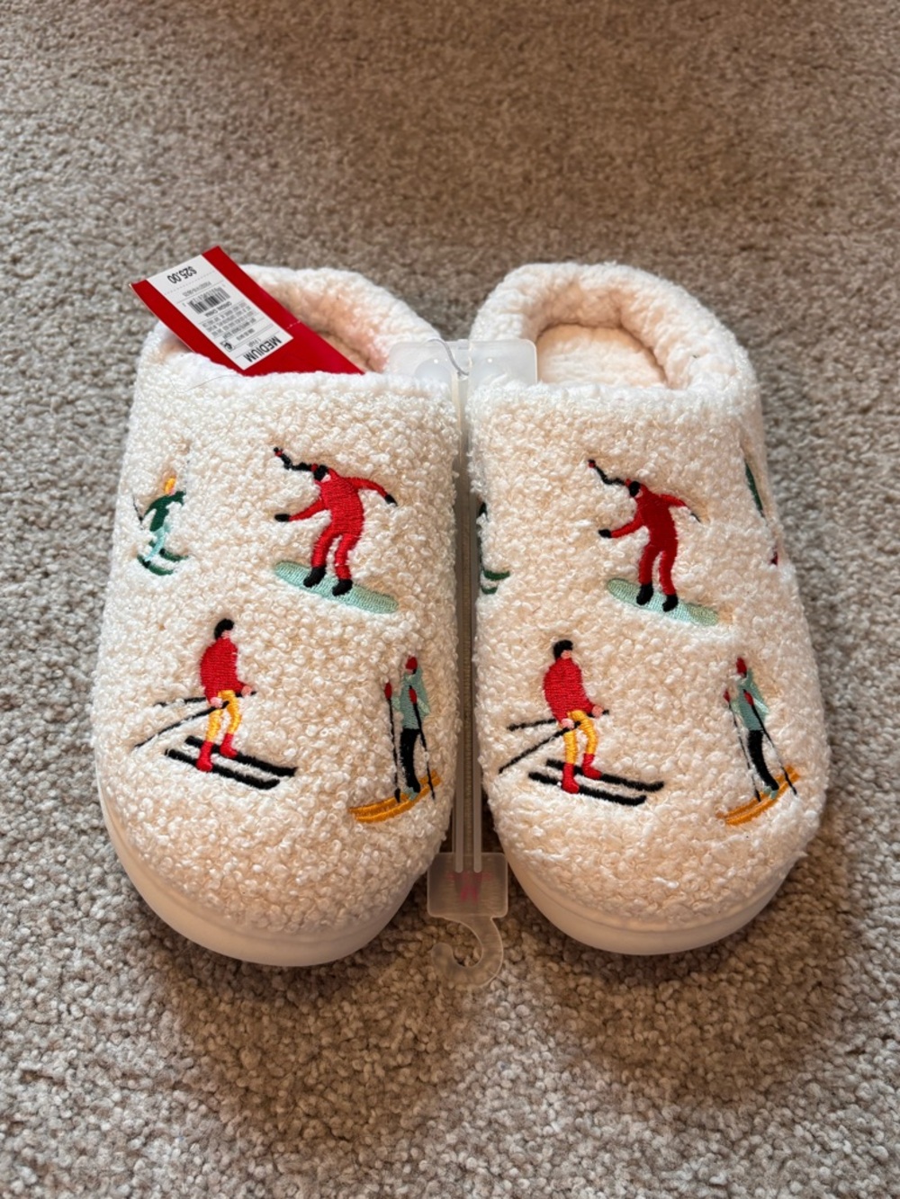 Wondershop Woven Embroidered Teddy Ski Snow Slippers